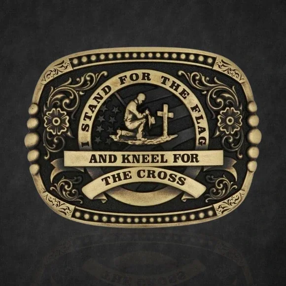 Montana Silversmiths Kneel For The Cross Patriotic Belt Buckle Retail $50 - NEW - Picture 7 of 7